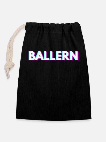 Ballern Techno Rave Raver - Verschließbarer Geschenkbeutel aus Baumwolle (14x20cm) - Schwarz