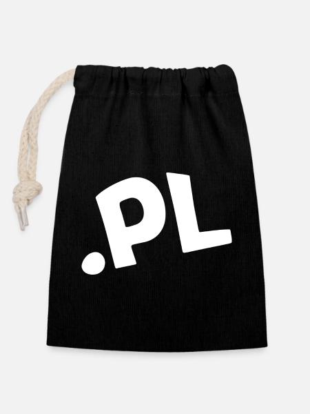 Polen Internet-Code des Landes - Verschließbarer Geschenkbeutel aus Baumwolle (14x20cm) - Schwarz