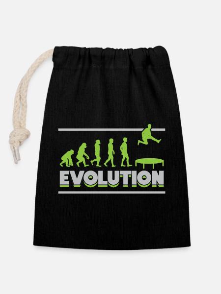 Evolution Trampoliner Trampolin Trampolinspringen - Verschließbarer Geschenkbeutel aus Baumwolle (14x20cm) - Schwarz