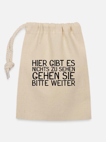 Lustige Sprüche - Verschließbarer Geschenkbeutel aus Baumwolle (14x20cm) - Natur