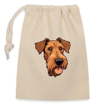 Irish Terrier Hunderasse Cartoon Kawaii Illustration - Verschließbarer Geschenkbeutel aus Baumwolle (14x20cm) - Natur - Vorne