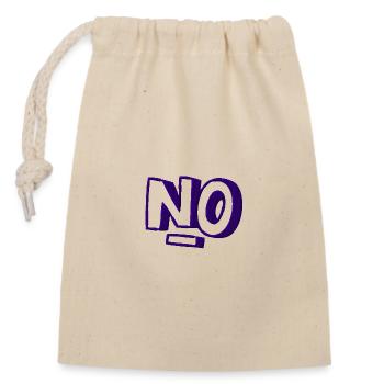 No embroidered - Closable cotton gift bag (14x20cm) - nature - Front