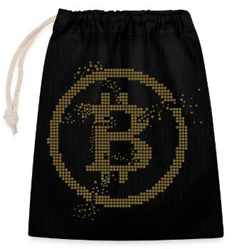 Bitcoin - Verschließbarer Geschenkbeutel aus Baumwolle (25x30cm) - Schwarz - Vorne
