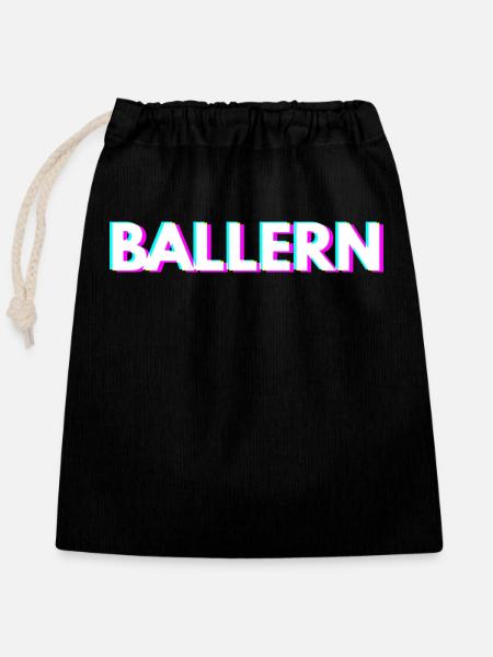 Ballern Techno Rave Raver - Verschließbarer Geschenkbeutel aus Baumwolle (25x30cm) - Schwarz