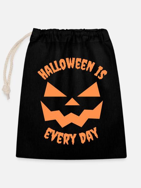 Halloween is every Day - Verschließbarer Geschenkbeutel aus Baumwolle (25x30cm) - Schwarz