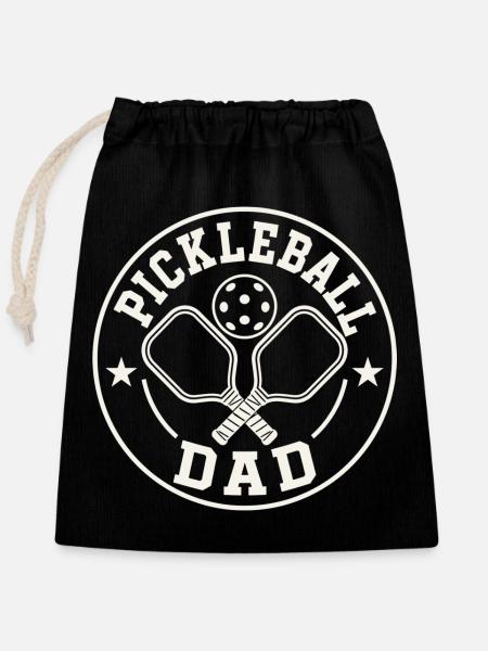 Pickleball Dad Emblem - Verschließbarer Geschenkbeutel aus Baumwolle (25x30cm) - Schwarz