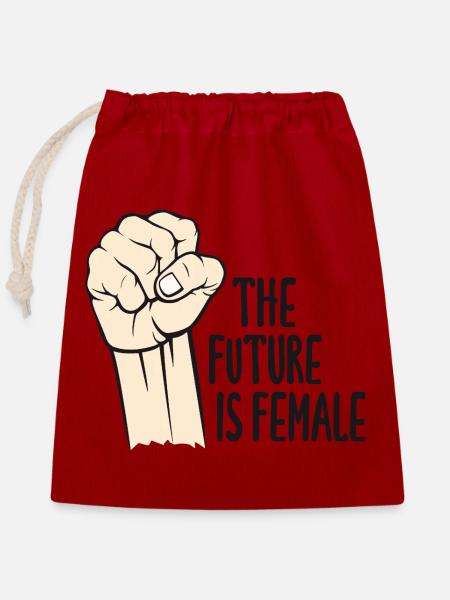 Future Female - Verschließbarer Geschenkbeutel aus Baumwolle (25x30cm) - Rot