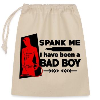 Spank me, I have been a Bad Boy - Frecher Teufel - Verschließbarer Geschenkbeutel aus Baumwolle (25x30cm) - Natur - Vorne