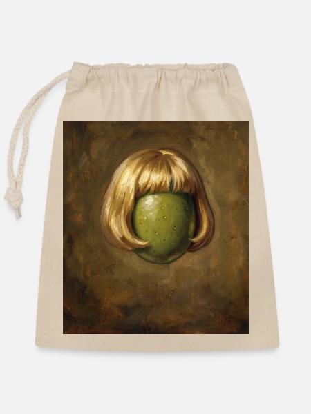 Lustige Olive Bob Haarschnitt - Verschließbarer Geschenkbeutel aus Baumwolle (25x30cm) - Natur