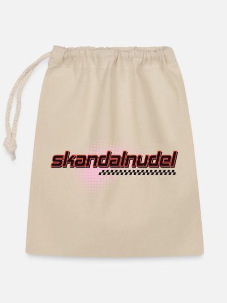 Skandalhudel Neon-Logo Retro - Verschließbarer Geschenkbeutel aus Baumwolle (25x30cm) - Natur