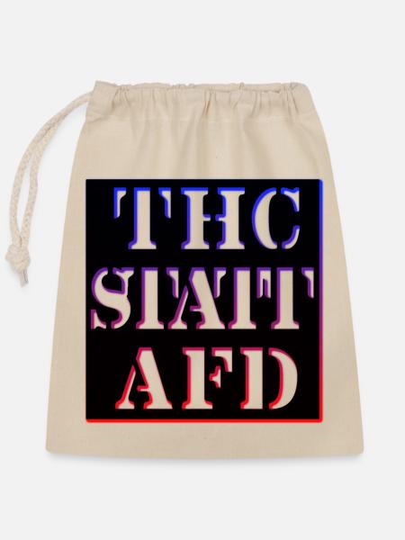 THC STATT AFD - Verschließbarer Geschenkbeutel aus Baumwolle (25x30cm) - Natur