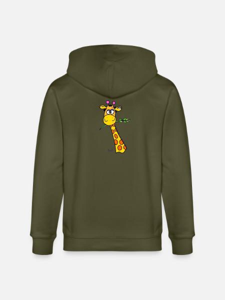 Cute Giraffe - Stanley/Stella CULTIVATOR Unisex Organic Hooded Jacket - khaki