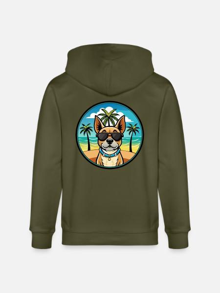 Braque Du Bourbonnais Hunderasse Cartoon Sonnenbrille - Stanley/Stella Unisex Bio-Kapuzenjacke CULTIVATOR  - Khaki