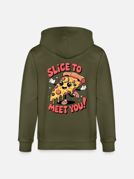 Slice To Meet You! - Stanley/Stella CULTIVATOR Unisex Organic Hooded Jacket - khaki