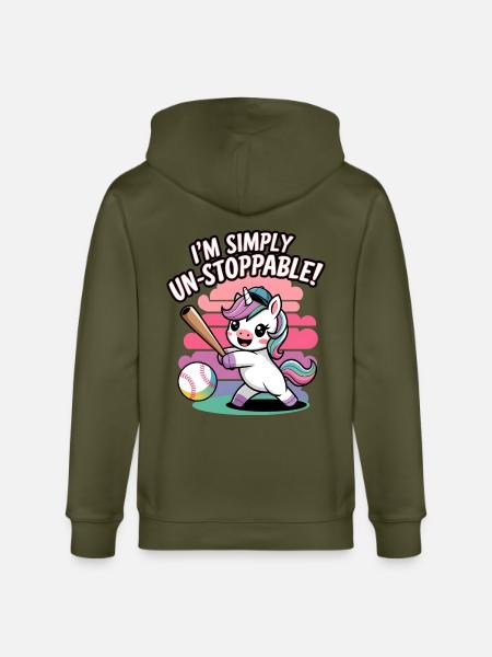 I'm Simply Un-stoppable! - Stanley/Stella CULTIVATOR Unisex Organic Hooded Jacket - khaki