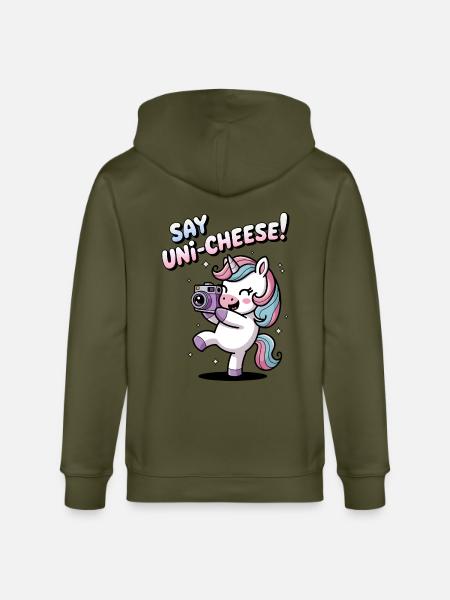 Say Uni-Cheese! - Stanley/Stella CULTIVATOR Unisex Organic Hooded Jacket - khaki
