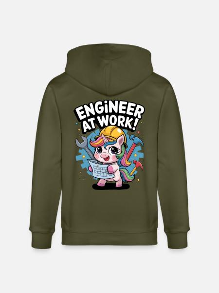 Engineer At Work! - Stanley/Stella CULTIVATOR Unisex Organic Hooded Jacket - khaki