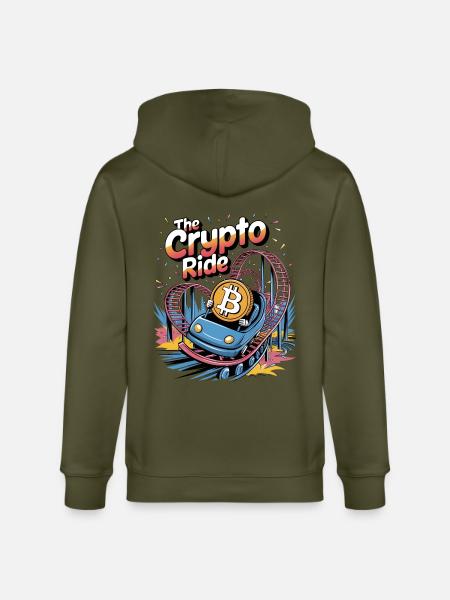 The Crypto Ride - Stanley/Stella CULTIVATOR Unisex Organic Hooded Jacket - khaki