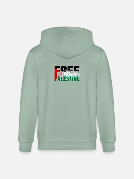 free Palestine - Stanley/Stella CULTIVATOR  Unisex Organic Hooded Jacket - aloe