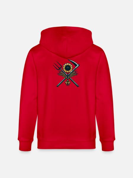 Agriculture Logo - Stanley/Stella CULTIVATOR  Unisex Organic Hooded Jacket - red