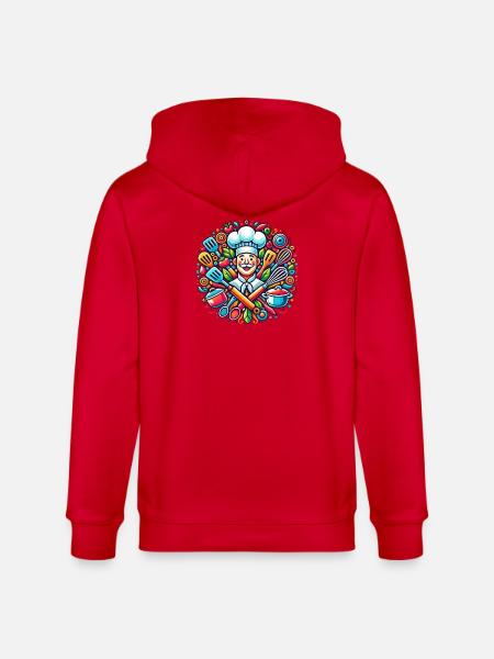 Chef Logo - Veste à capuche bio CULTIVATOR Stanley/Stella Unisexe - rouge