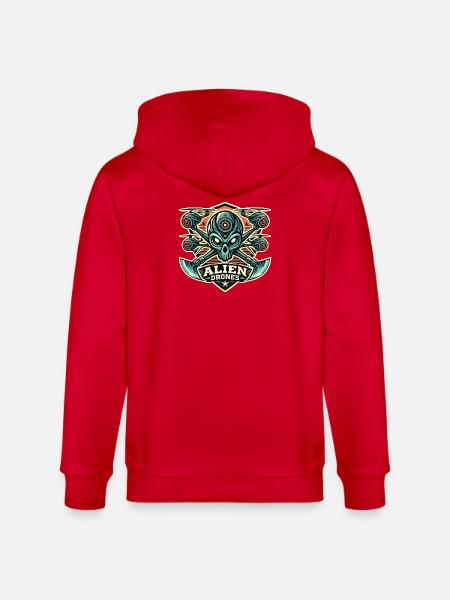 Alien Drones Logo - Stanley/Stella Unisex Bio-Kapuzenjacke CULTIVATOR - Rot