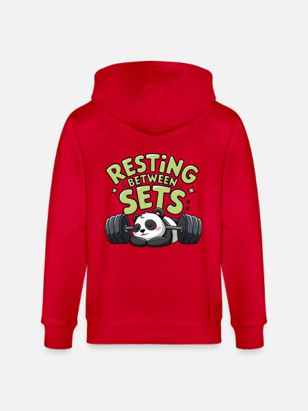Resting Between Sets - Stanley/Stella CULTIVATOR Unisex Organic Hooded Jacket - red