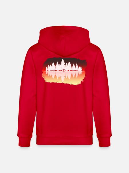 Wald - Forest - Stanley/Stella Unisex Bio-Kapuzenjacke CULTIVATOR - Rot