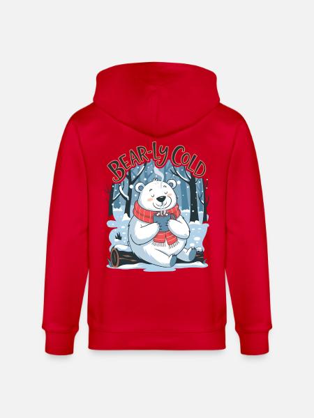 Bear-ly Cold - Stanley/Stella CULTIVATOR Unisex Organic Hooded Jacket - red