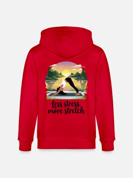 Less Stress, More Stretch - Stanley/Stella CULTIVATOR Unisex Organic Hooded Jacket - red