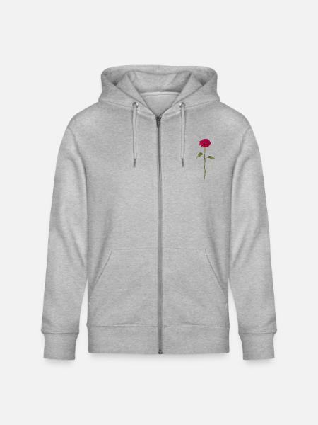 Rose - Stanley/Stella CULTIVATOR Unisex Organic Hooded Jacket - heather grey
