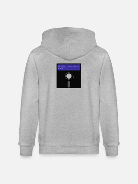 floppy disk - Stanley/Stella CULTIVATOR Unisex Organic Hooded Jacket - heather grey