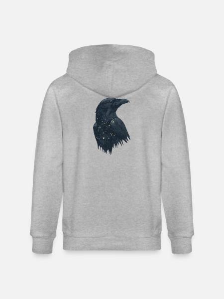Raven - Stanley/Stella CULTIVATOR Unisex Organic Hooded Jacket - heather grey