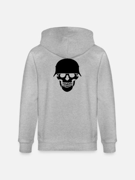 Schädelhelm / Schädelperlen - Stanley/Stella Unisex Bio-Kapuzenjacke CULTIVATOR - Grau meliert