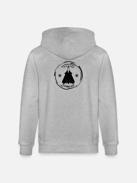 Plane F14 Tomcat - Stanley/Stella CULTIVATOR  Unisex Organic Hooded Jacket - heather grey