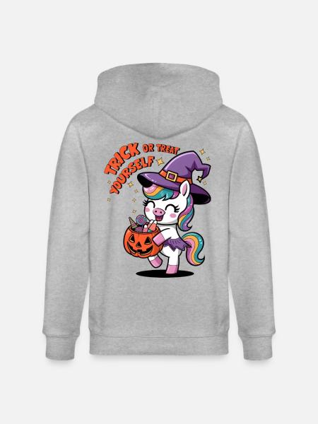 Trick Or Treat Yourself - Stanley/Stella CULTIVATOR Unisex Organic Hooded Jacket - heather grey