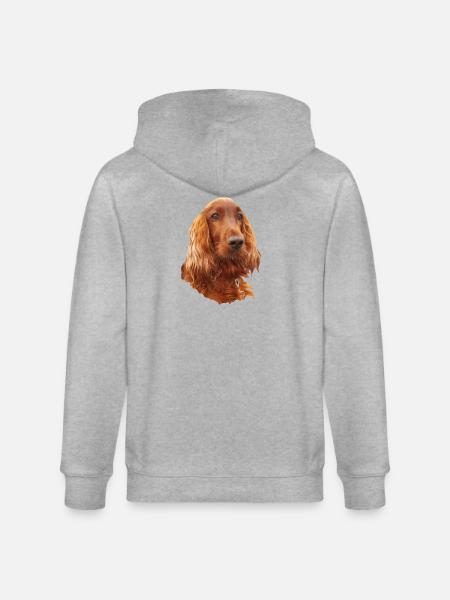 Irish Setter Red - Stanley/Stella Unisex Bio-Kapuzenjacke CULTIVATOR  - Grau meliert