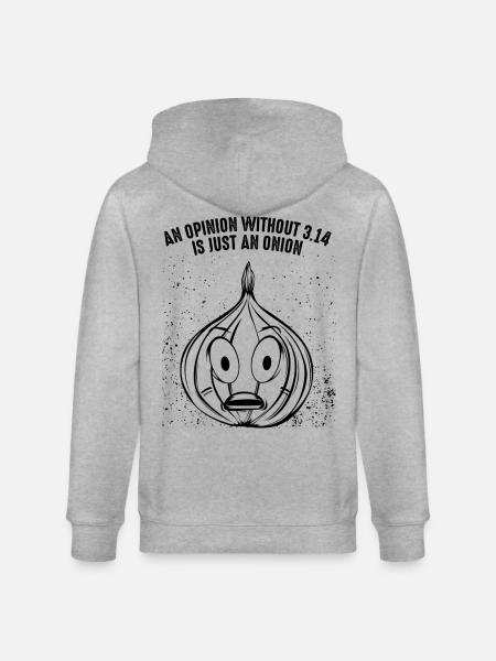 Math Pi onion - Stanley/Stella CULTIVATOR  Unisex Organic Hooded Jacket - heather grey
