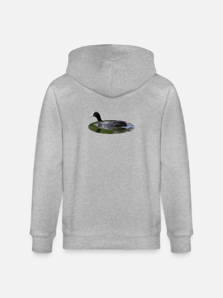 Blässhuhn Wasservogel Vogel - Stanley/Stella Unisex Bio-Kapuzenjacke CULTIVATOR  - Grau meliert