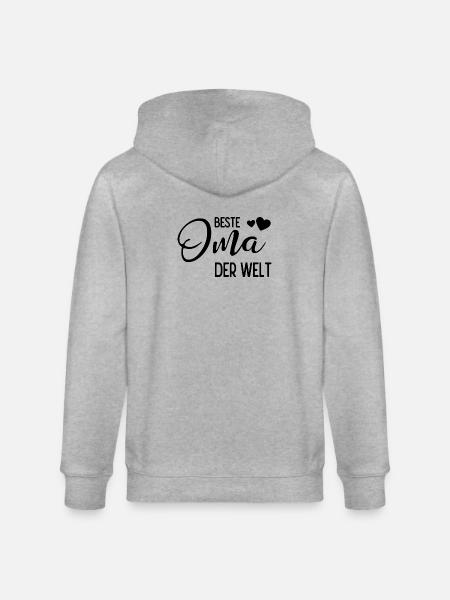 Beste Oma der Welt - Stanley/Stella Unisex Bio-Kapuzenjacke CULTIVATOR  - Grau meliert
