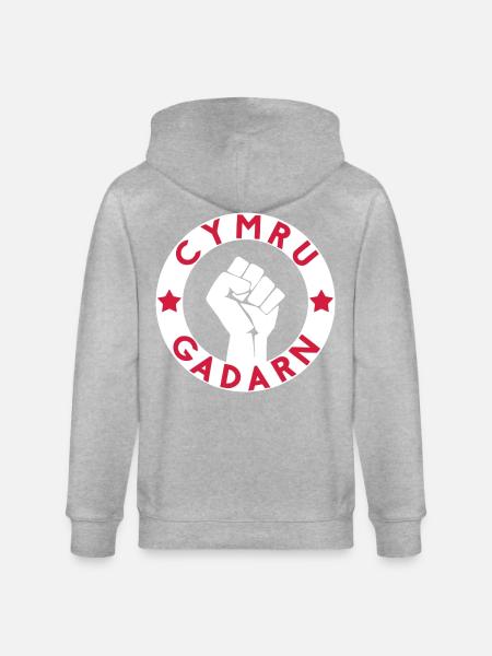 Cymru Gadarn - Stanley/Stella Unisex Bio-Kapuzenjacke CULTIVATOR - Grau meliert