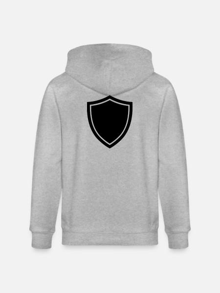 shield icon logo shape security - Stanley/Stella CULTIVATOR Unisex Organic Hooded Jacket - heather grey