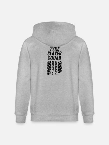 Tyre Slayer Squad - Stanley/Stella CULTIVATOR  Unisex Organic Hooded Jacket - heather grey
