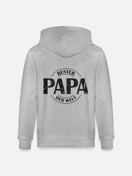 Bester Papa der Welt - Stanley/Stella Unisex Bio-Kapuzenjacke CULTIVATOR  - Grau meliert