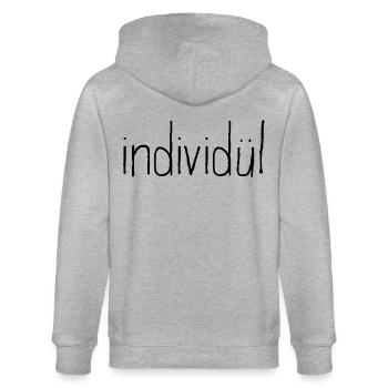 individül und individuell. Mehr geht nicht. - Stanley/Stella Unisex Bio-Kapuzenjacke CULTIVATOR  - Grau meliert - Hinten - Luana (180cm)