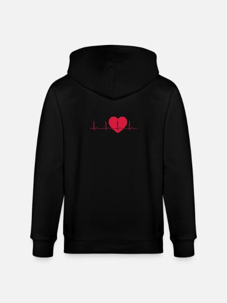 Heartbeat ECG Line Medical Pulse Wave Icon Vector - Stanley/Stella CULTIVATOR  Unisex Organic Hooded Jacket - black