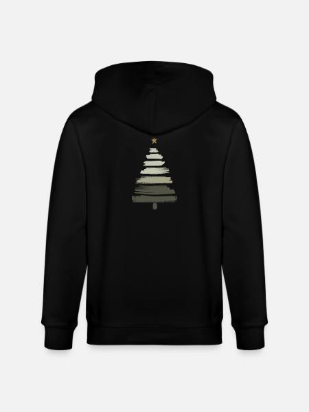 Christmas Tree - Stanley/Stella CULTIVATOR Unisex Organic Hooded Jacket - black