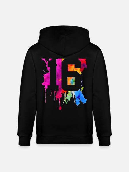 16 YEARS 16TH BIRTHDAY - Stanley/Stella CULTIVATOR Unisex Organic Hooded Jacket - black