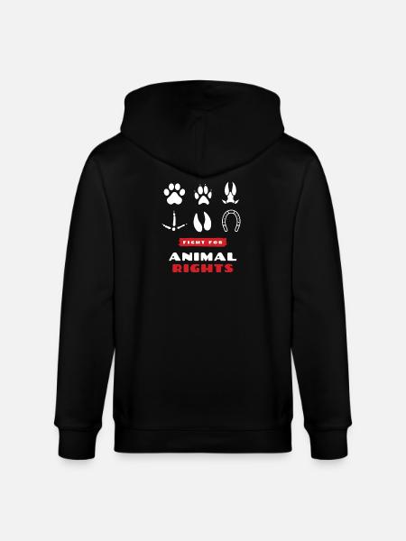 animal rights - Stanley/Stella CULTIVATOR Unisex Organic Hooded Jacket - black