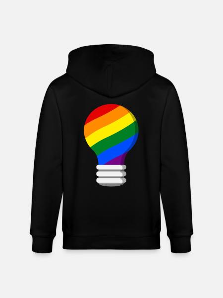 Gay Pride - Stanley/Stella CULTIVATOR Unisex Organic Hooded Jacket - black